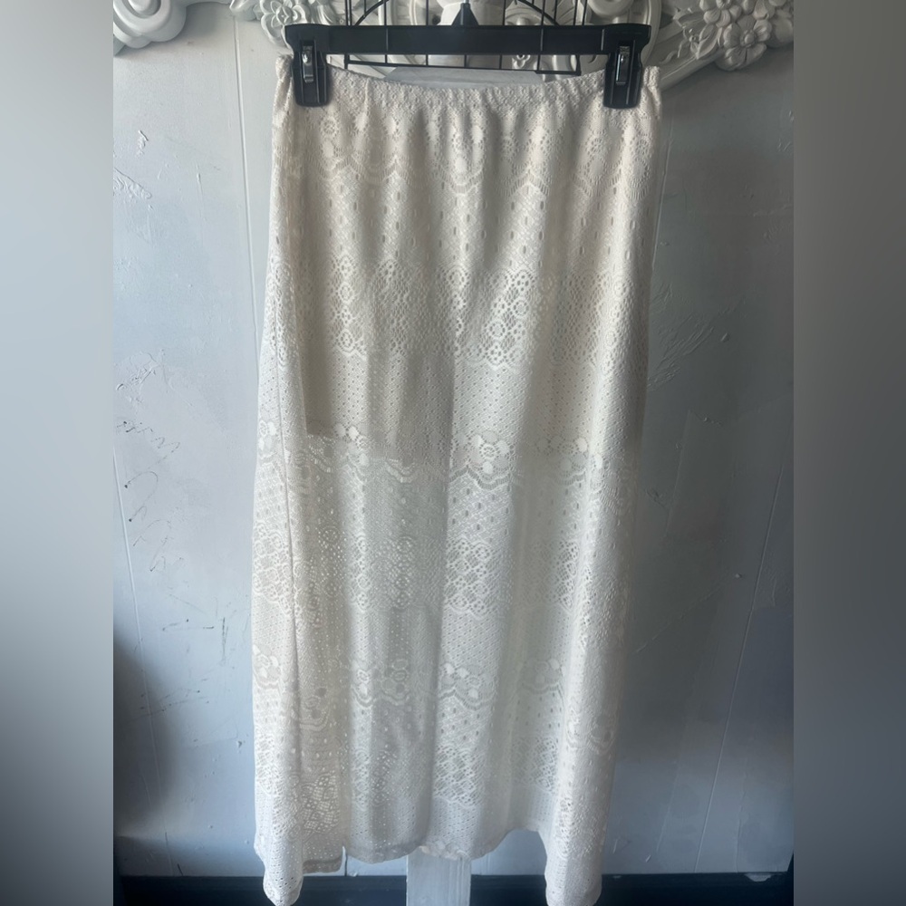 Cream white lace skirt